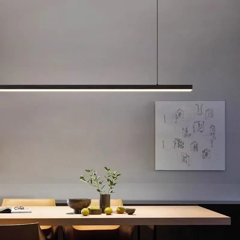 Long Strip Nordic Chandelier Perfect for Restaurant, Office & Dining Table Lighting