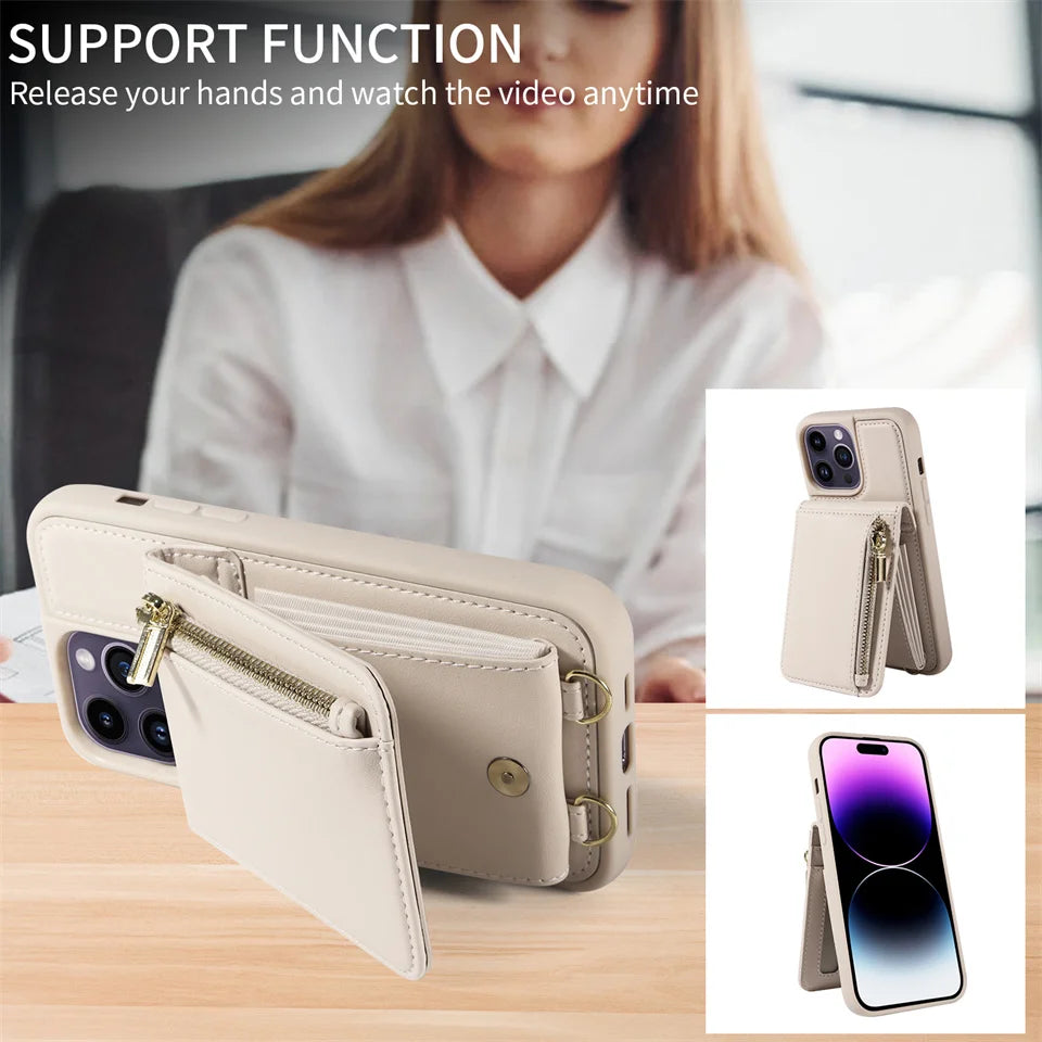 iPhone 16, 16 Pro, 16 Pro Max, 16 Plus Purse Case For Pro Max & Plus Series For Women