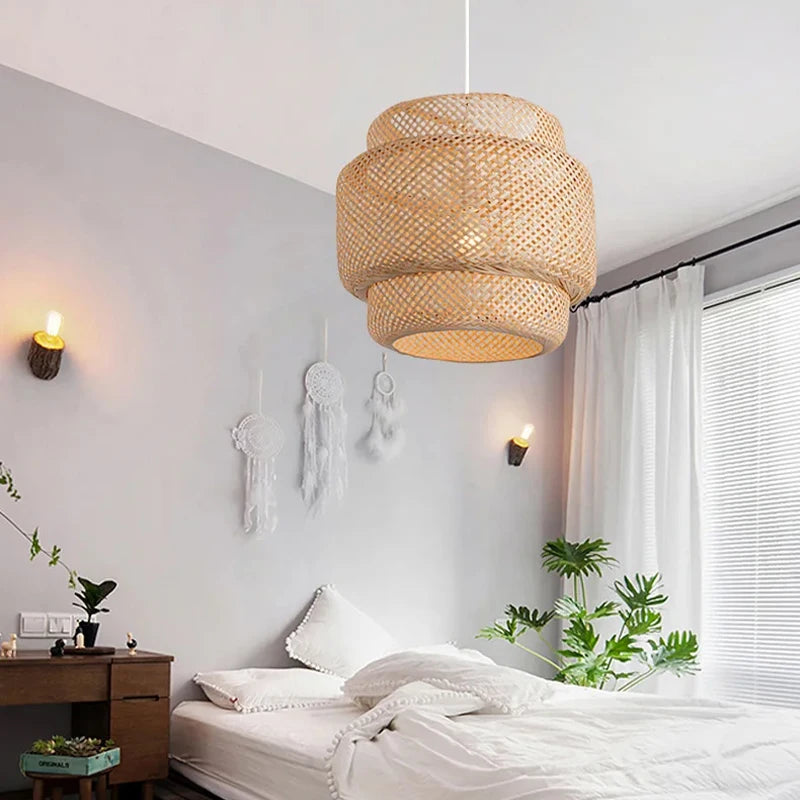 Handwoven Bamboo Pendant Light for Home & Dining