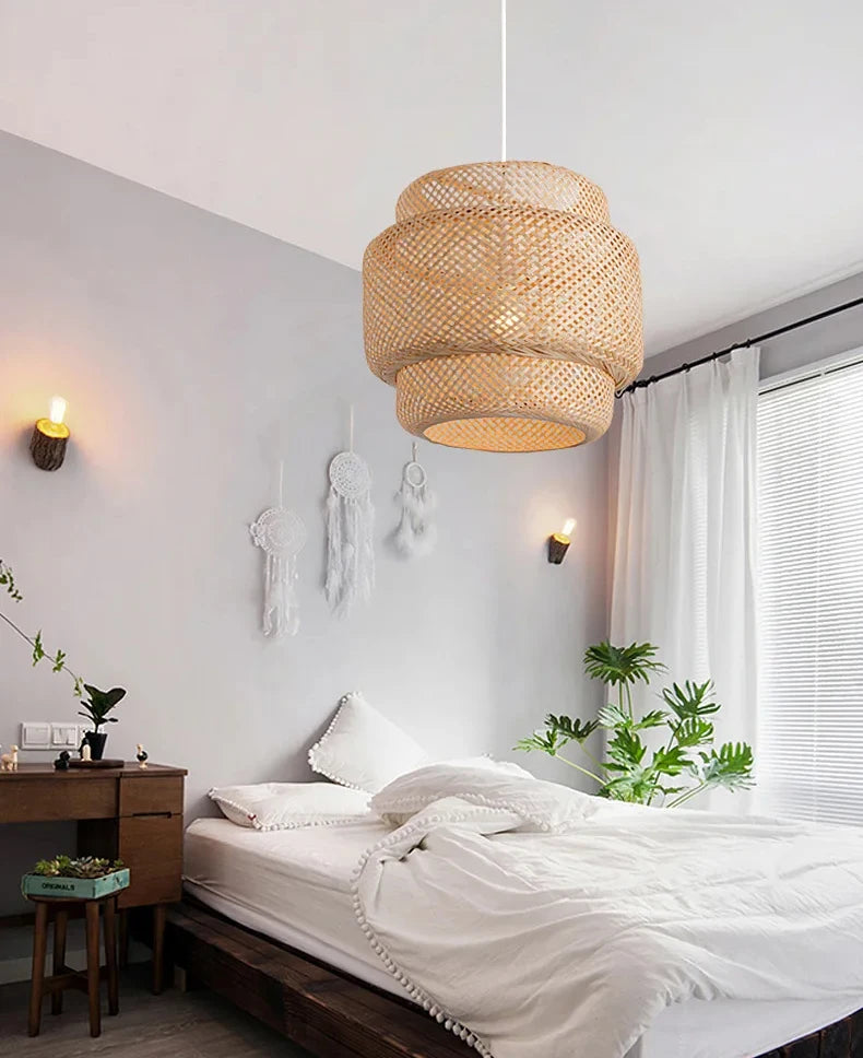 Handwoven Bamboo Pendant Light for Home & Dining