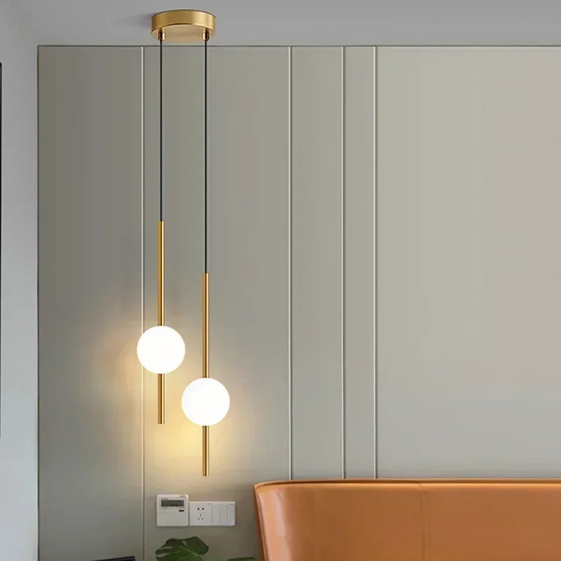 Simple Glass Ball Pendant Light for Dining & Bedroom
