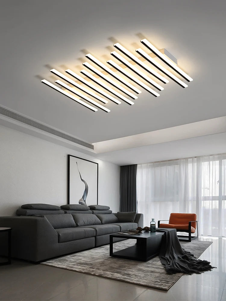 Versatile LED Strip Chandelier Ideal for Living Rooms, Offices & Restaurants