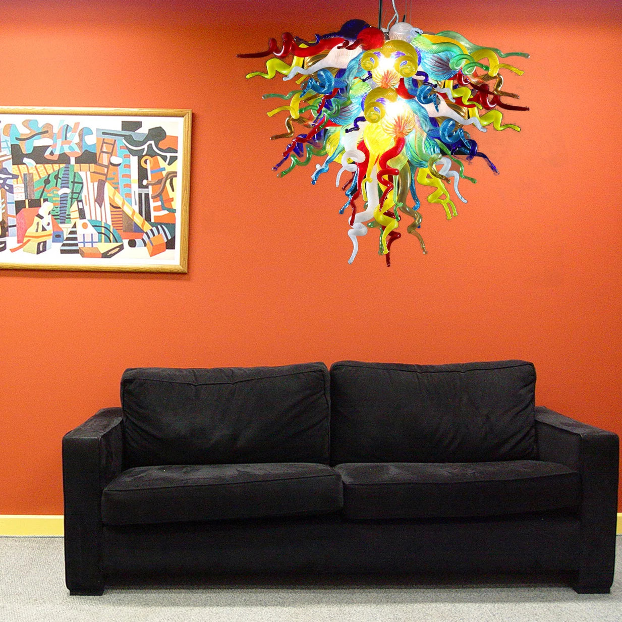 Luxury Handmade Blown Glass Chandelier for Home, Office & Retail Spaces