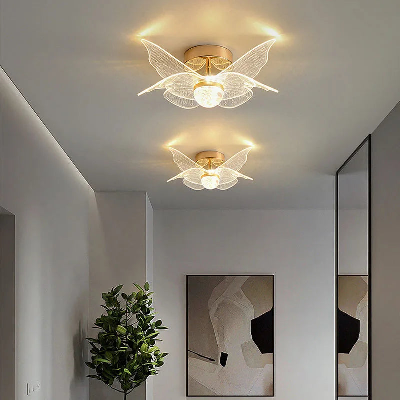 Gold Plafonier Chandelier for Hallways & Entryways