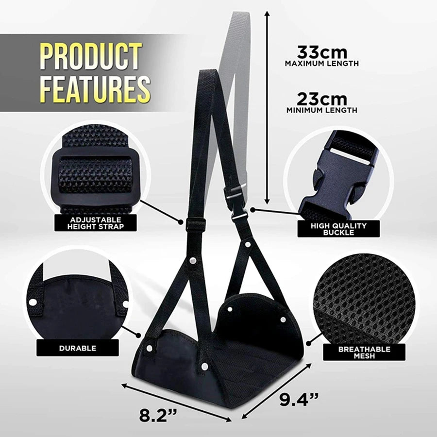 Comfy Hanger Travel Footrest Hammock Made with Premium Memory Foam