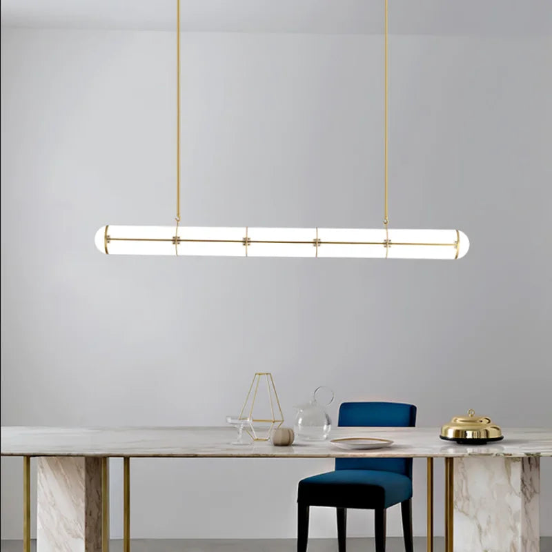 Cylindrical Hanging Chandelier Perfect for Dining Room & Kitchen Islands