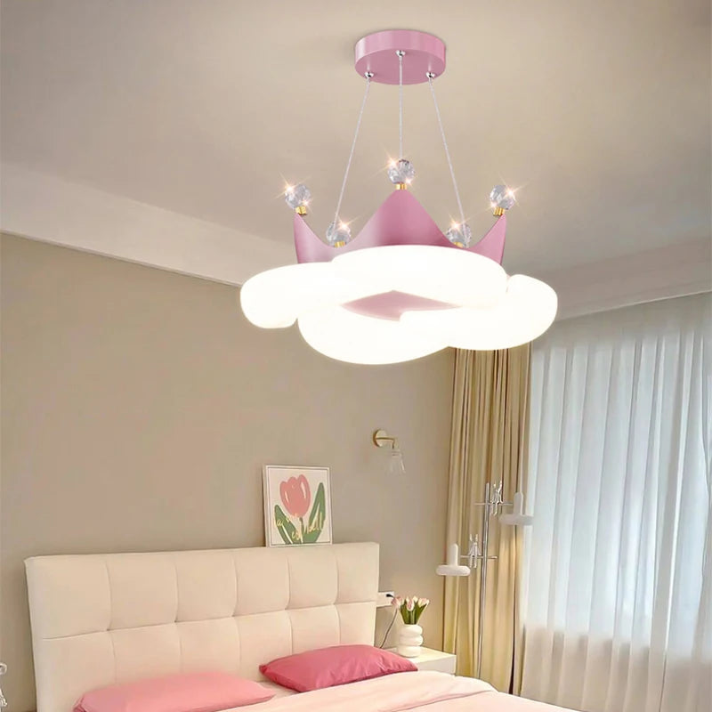 Whimsical Cloud & Crown Chandelier for Kids’ Dream Rooms