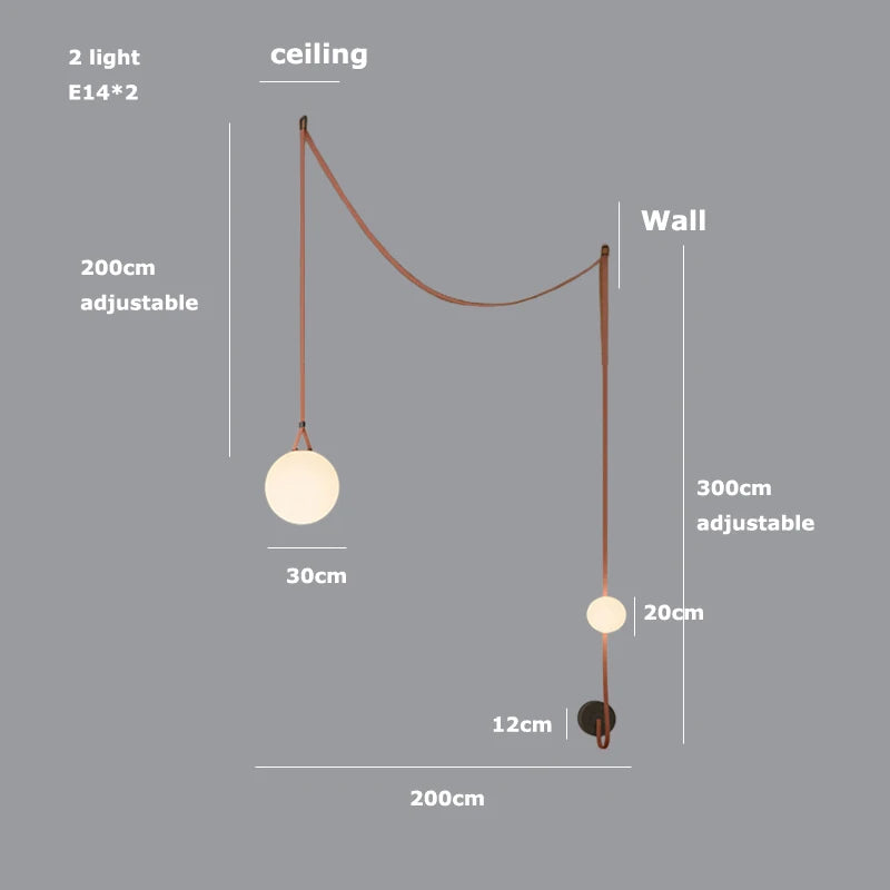 DIY Magic Belt Red Black LED Designer Chandelier Lighting Hanging Lamps