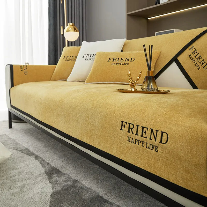 Luxury Non-slip Towel Sofa Cushion Cover for Living Room