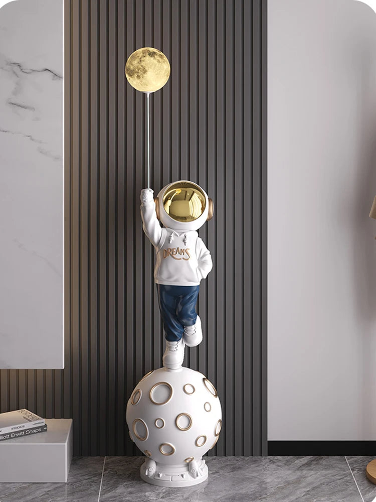 160CM Luminous Astronaut Lamp | Creative Sculpture Floor Ornament | Large Astronaut Statue for Living Room Decor