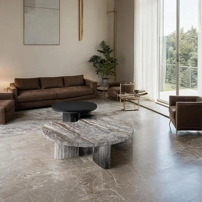 Geometric Marble Coffee Table Set for Modern Living Rooms