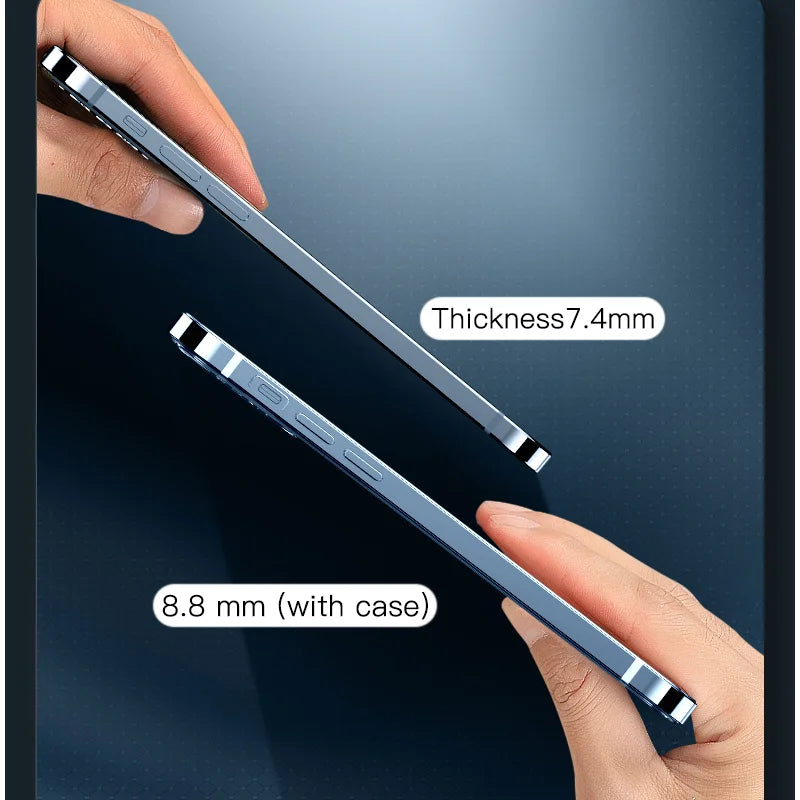 Frosted Luxury Metal Frame Case For iPhone 16-16 ProMax, 15, 12, 13, 14 Pro Max with Full Lens Coverage