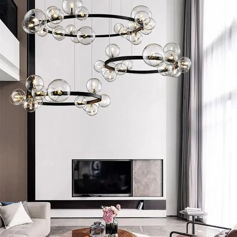 Unique Bubble Glass Chandelier Perfect for Dining & Living Rooms