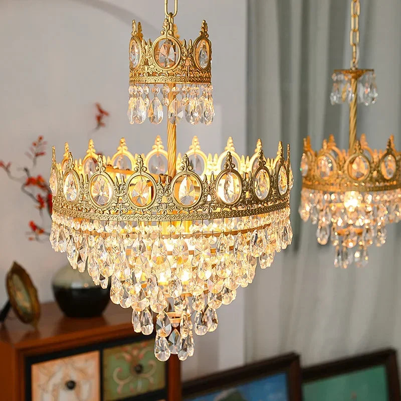 French Crystal Hanging Lamp for Corridor, Dining & Living Spaces