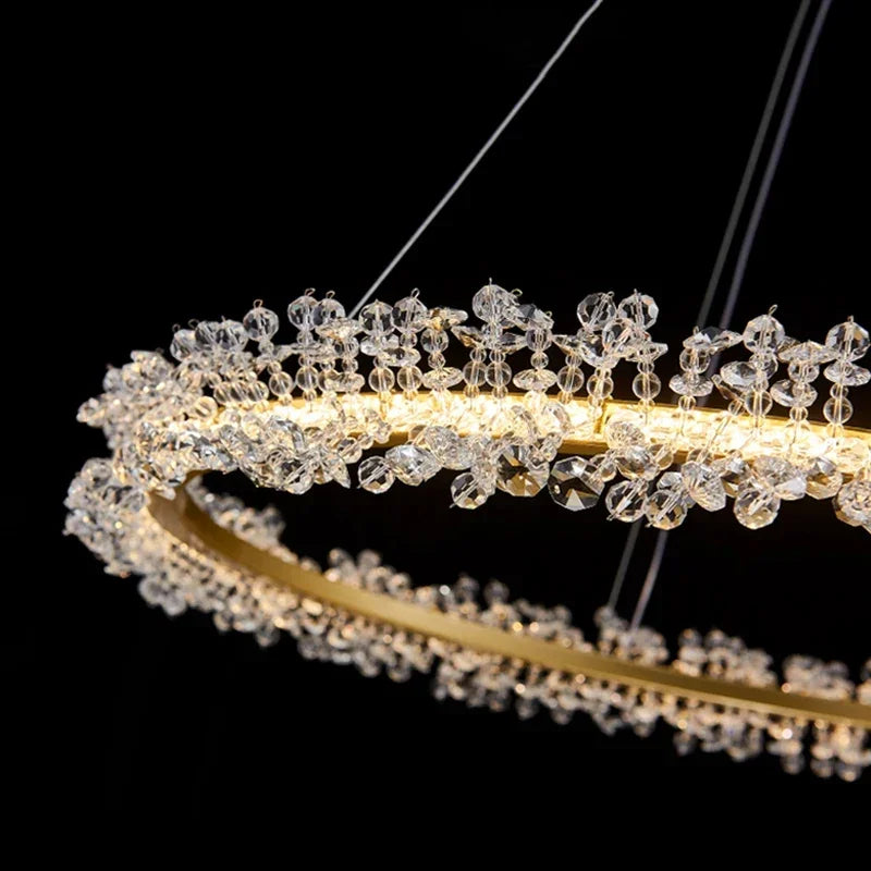 Elegant Modern Crystal Pendant Light – Nordic Ring Chandelier for Stylish Interiors