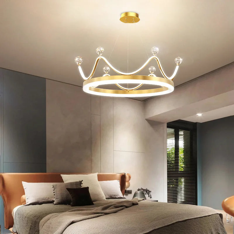 The Royal Touch to Kids' Bedrooms with this Crown Pendant LED Chandelier