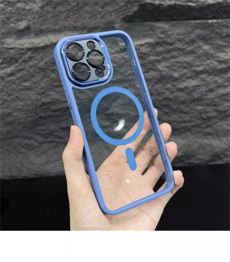 Crystal Clear & Shockproof: Luxury Acrylic Magnetic Case for iPhone 16, 15, 14 Plus & 16 Pro Max