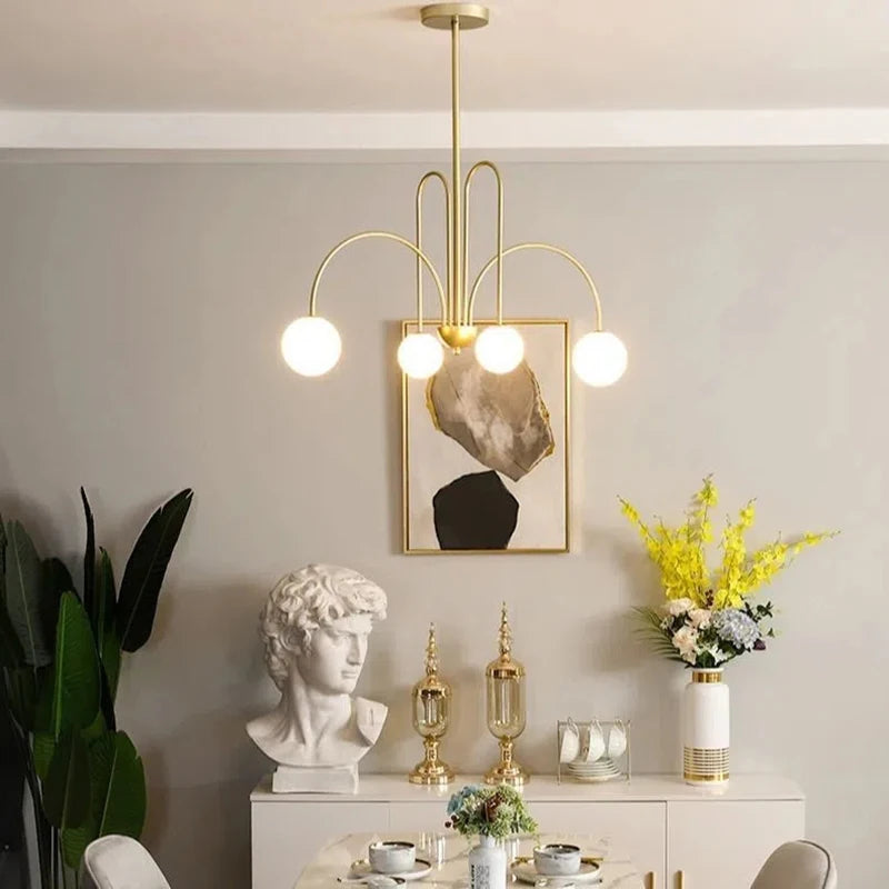 Elegant 8 Head Glass Ball Chandelier Perfect for Dining & Kitchen