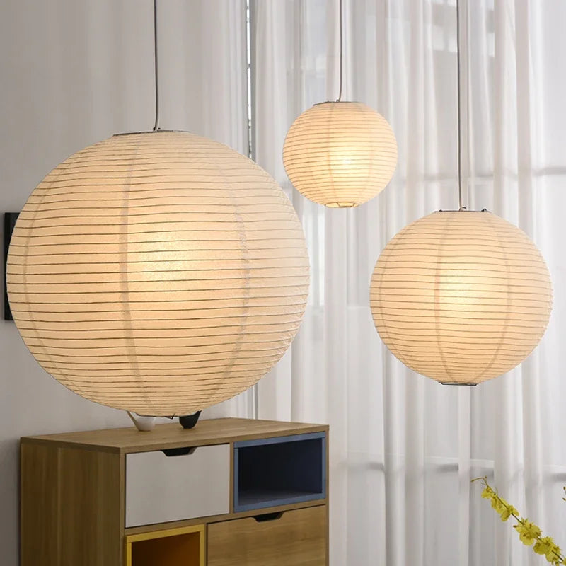 Handmade Rice Paper Hanging Light for Study, Café & Bedroom