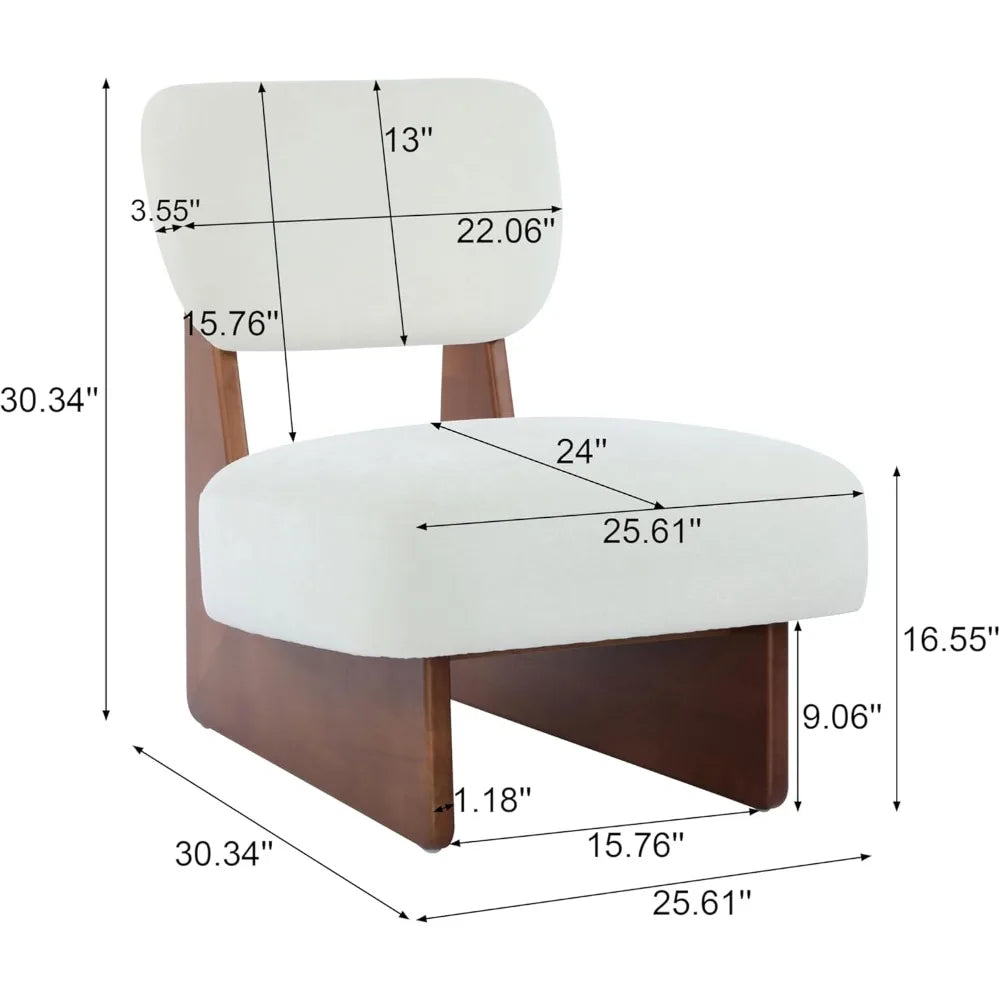 Armless Lounge Chairs (Set of 2) with Comfy Fabric Design Perfect for Reading or Relaxing