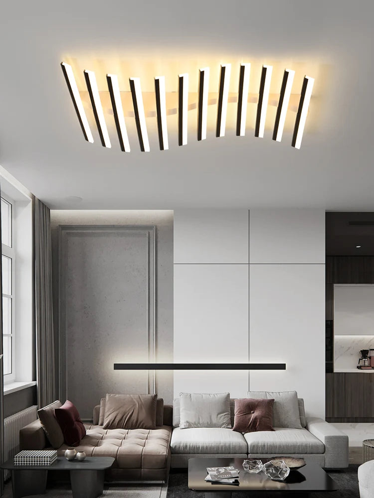 Versatile LED Strip Chandelier Ideal for Living Rooms, Offices & Restaurants