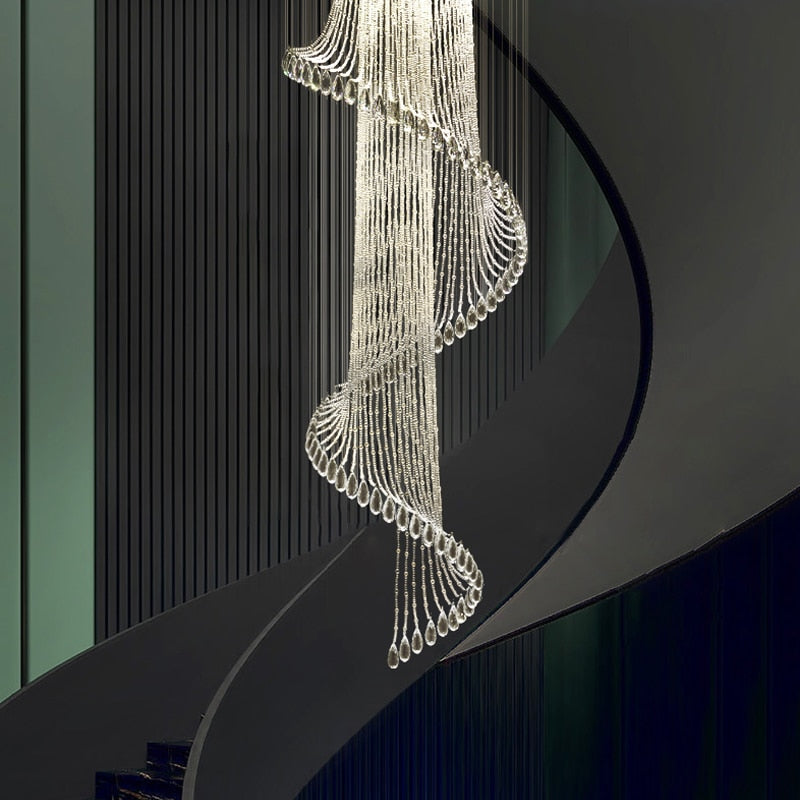 Minimalist Duplex Stair Chandelier with Modern Design