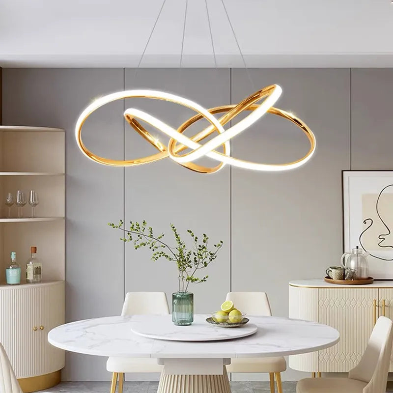 Gold Nordic LED Chandelier for Dining & Living Rooms