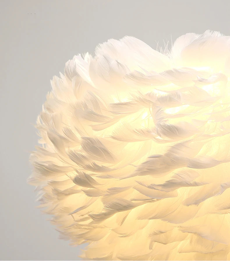 Chic Feather Chandelier Warm and Cozy Nordic Lighting for Homes and Coffee Shops