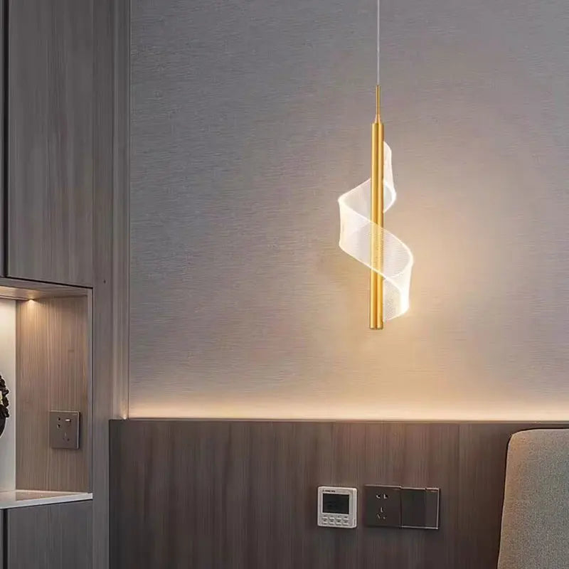 Sleek & Stylish Spiral LED Hanging Lamp Perfect for Bedrooms & Living Rooms