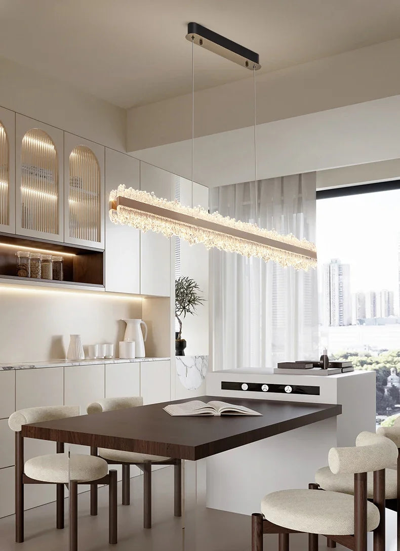 Dimmable, and Stylish Chandelier for Dining & Work Spaces