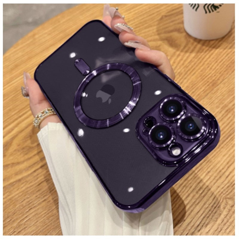 iPhone 16 And 15 Series Luxury Transparent Case With Magsafe Magnetic Wireless Charging Case