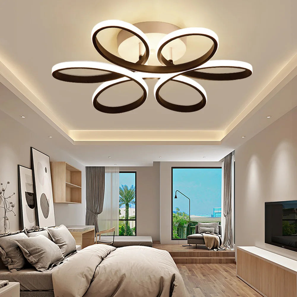 Three Color Flower Ceiling Light for Bedroom, Living & Dining Rooms