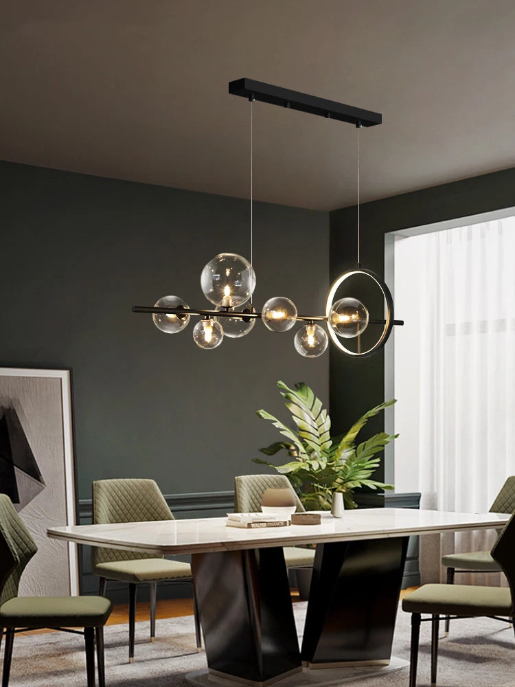 Modern Glass Bubble Chandelier Elegant LED Hanging Light for Any Space
