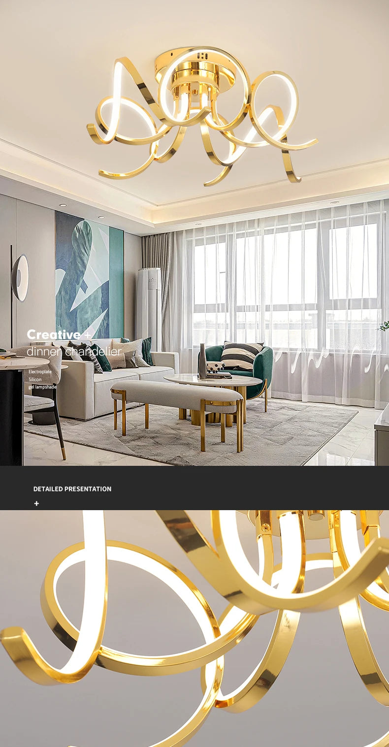 Chrome Lustre Ceiling Light with Remote for Ultimate Convenience