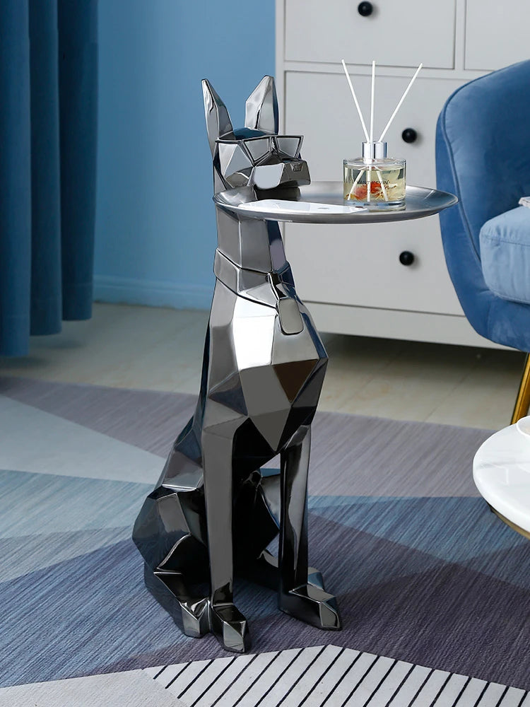 Luxury Geometric Dog Statue Perfect Entryway