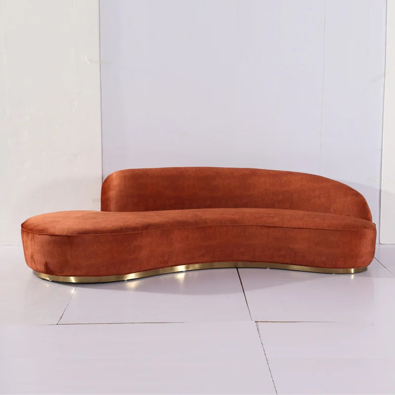 Luxury Curved Velvet Sofa Perfect for Any Living Space
