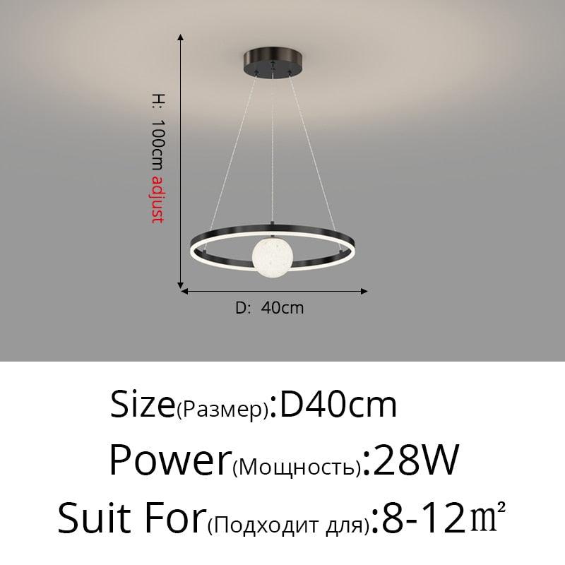 Modern Minimalist LED Ceiling Chandelier for Living Room, Bedroom, or Dining Room