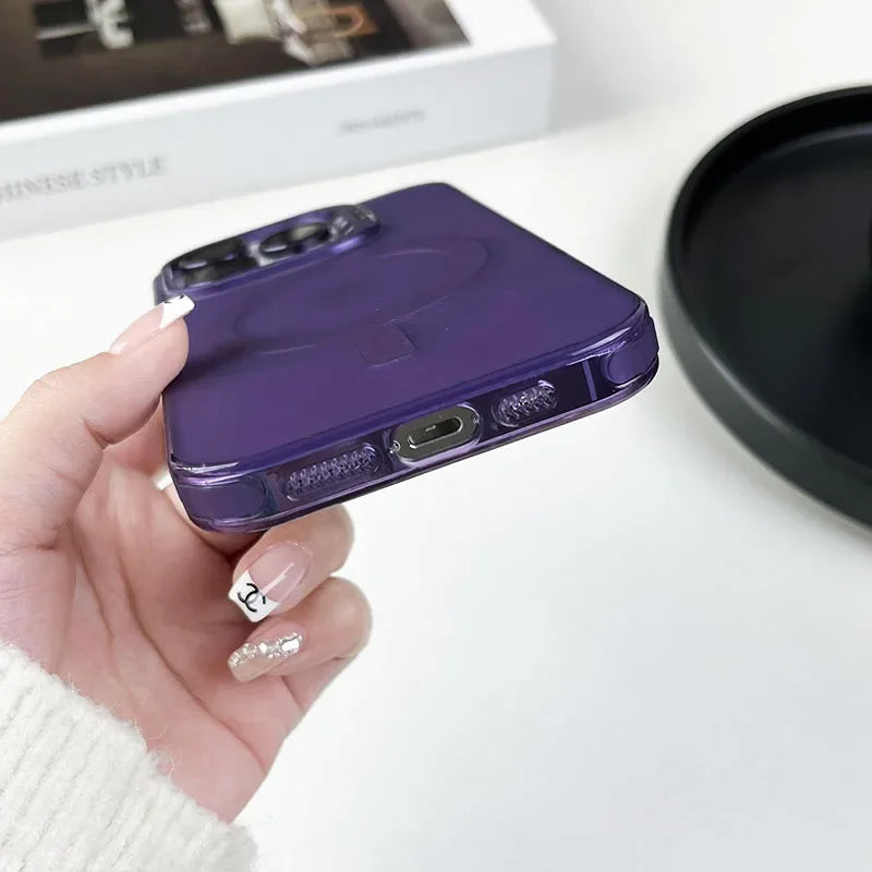 Magnetic Invisible Holder Phone Case for iPhone 16, 16 Pro, 16 Plus, 16 Pro Max, 11-15 Pro Max & Frosted Cover for iPhone 13-15 Pro Max