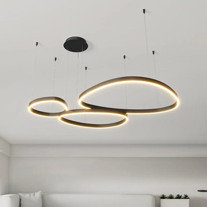 Stylish LED Ring Chandelier Pendant for Bedroom & Living Room