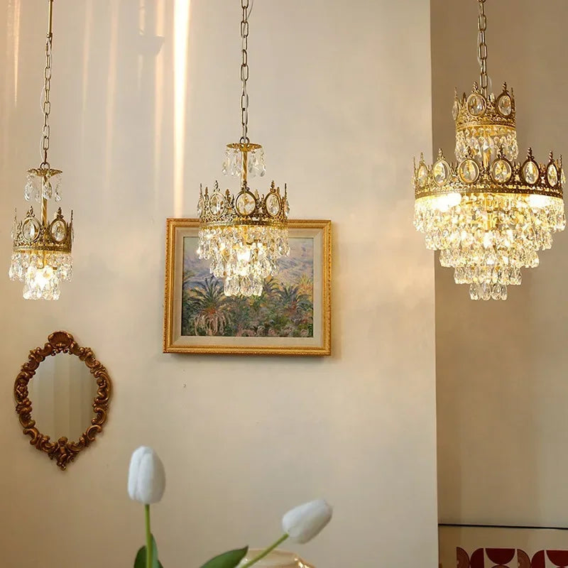 French Crystal Hanging Lamp for Corridor, Dining & Living Spaces