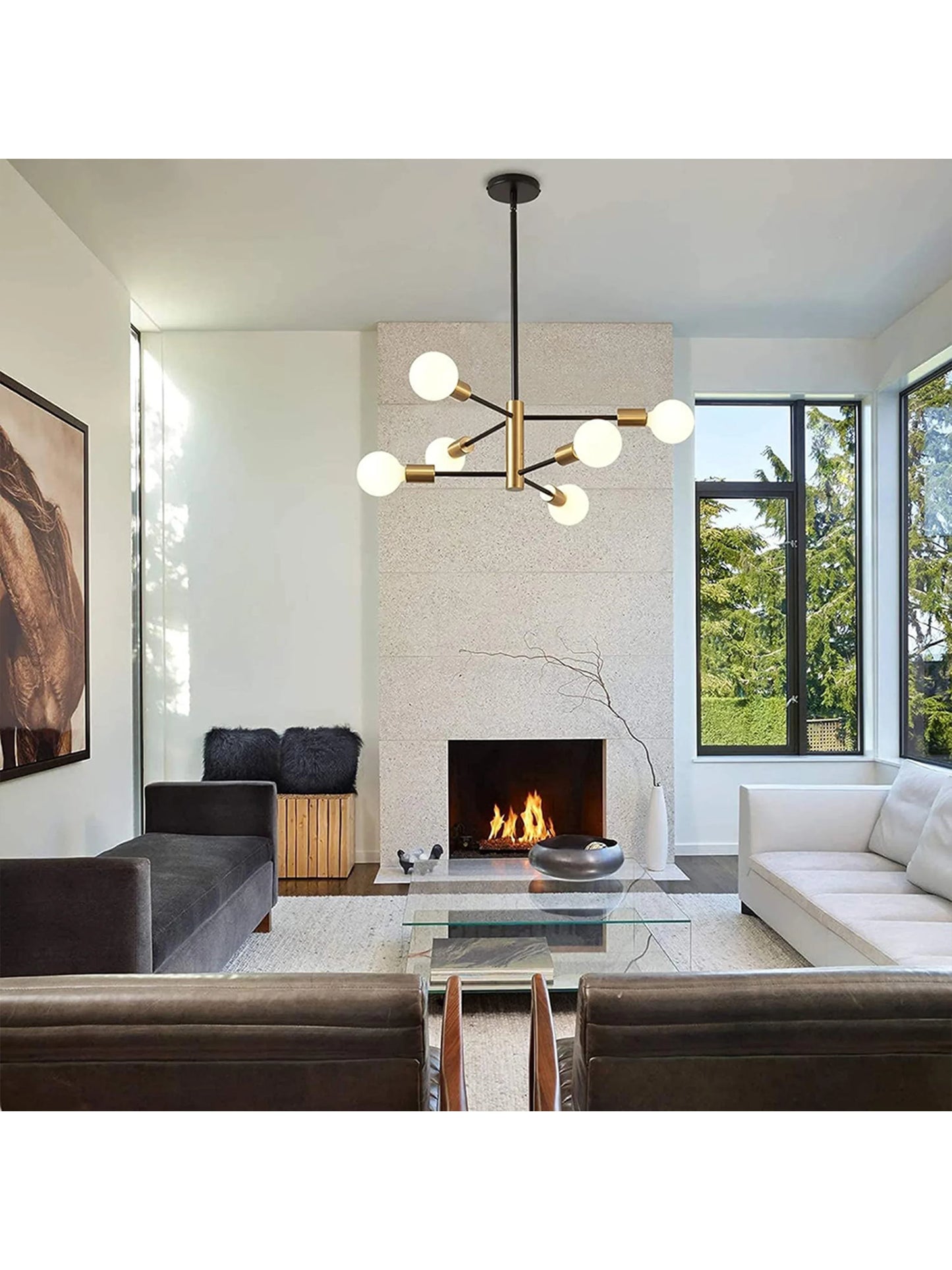 Retro Black Gold Multi Head Pendant Light for Your Living Room, Coffee Shop, or Office