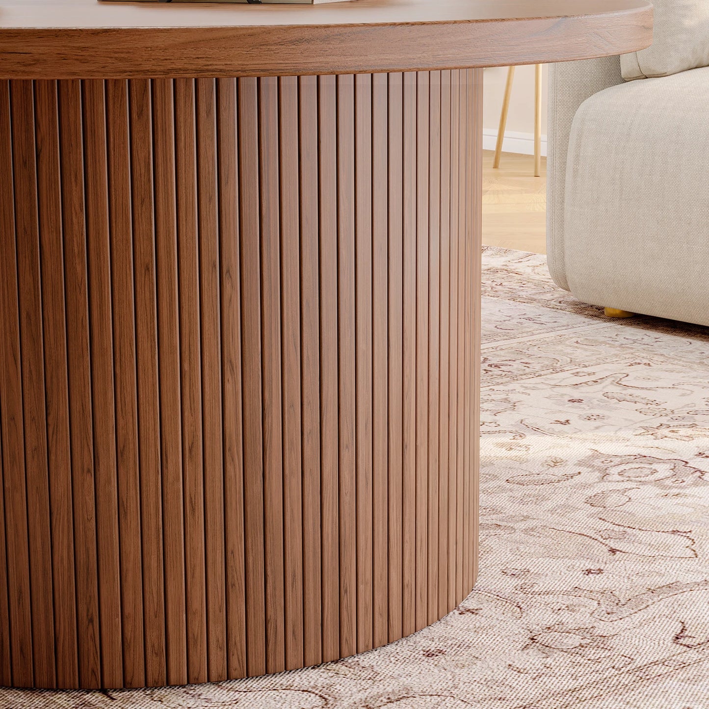 Coffee Table with Tambour Detailing for Any Space