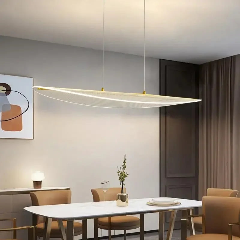 Nordic Long Curve LED Chandelier Perfect for Dining & Tea Rooms