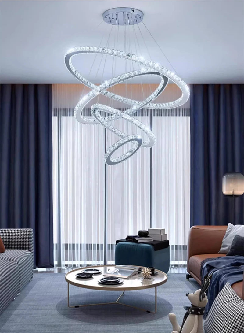 Sparkling Crystal LED Chandelier Perfect for Living & Dining Spaces