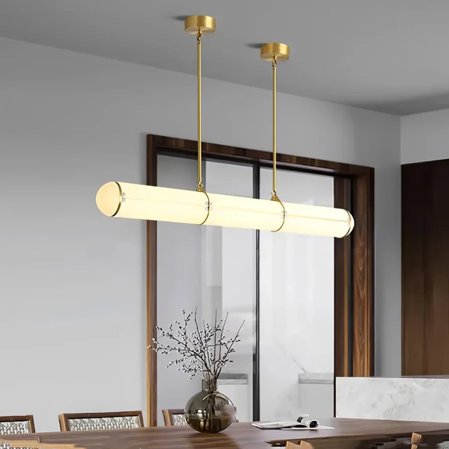 Cylindrical Hanging Chandelier Perfect for Dining Room & Kitchen Islands