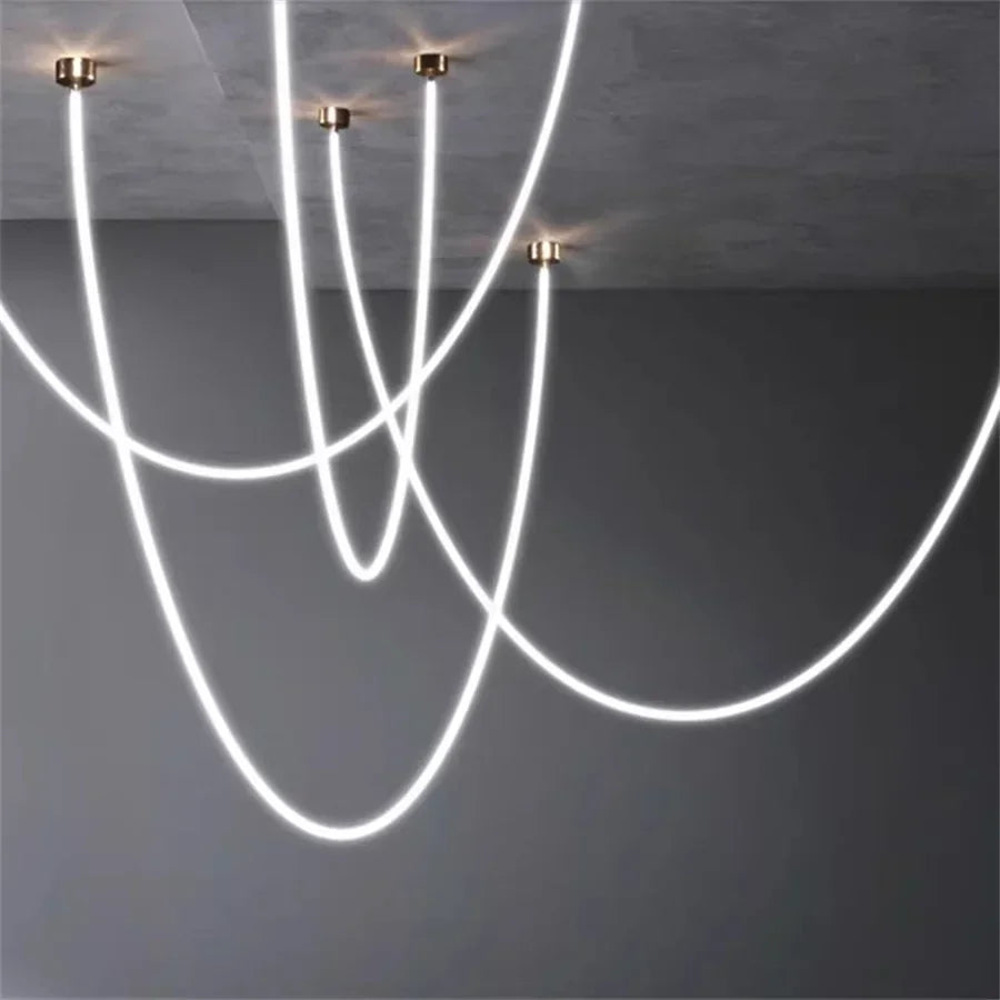 Silicone Long Tube LED Chandelier for Modern Spaces