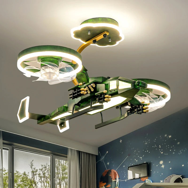 Cool & Creative! Kids’ Plane Ceiling Fan Lamp with LED Lights for Children’s Rooms