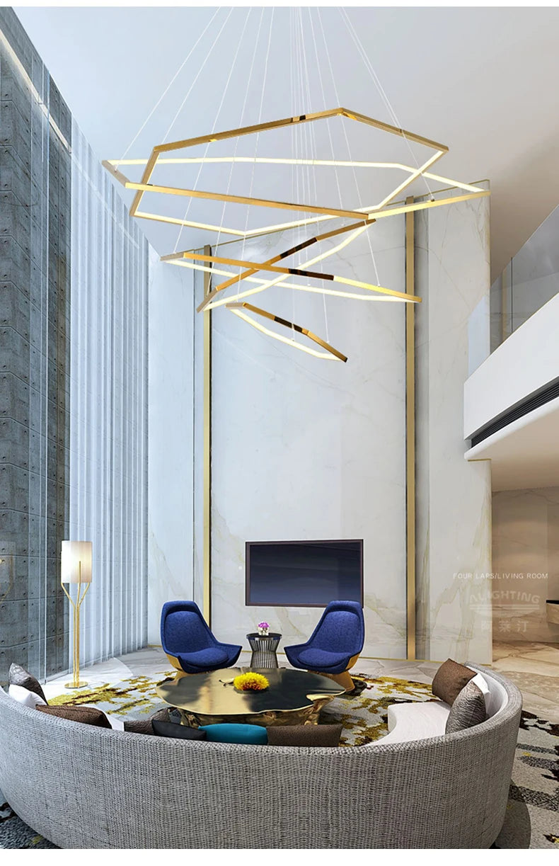 Trendy Hexagon LED Pendant Light for Living & Dining Rooms