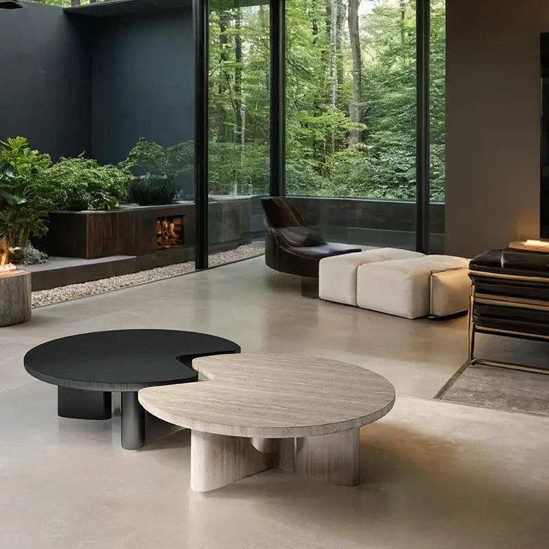 Geometric Marble Coffee Table Set for Modern Living Rooms