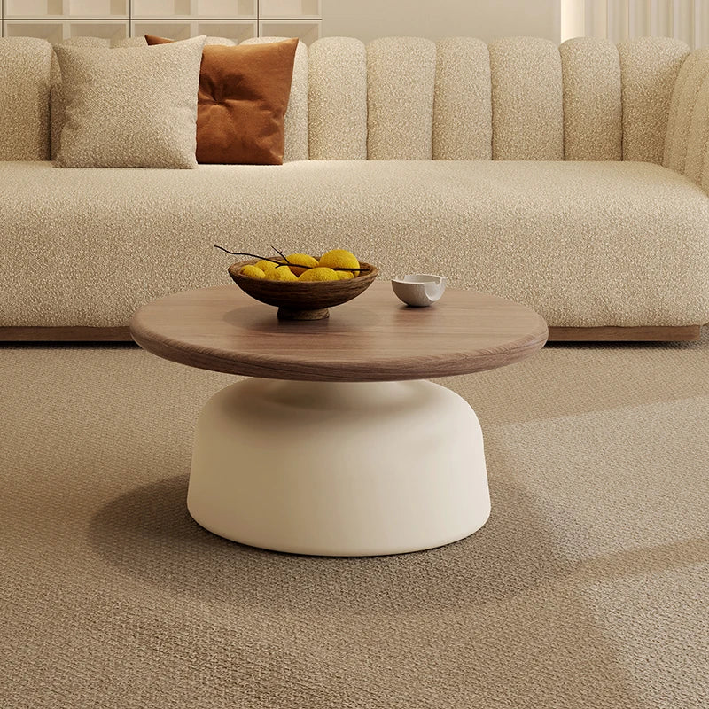 Luxury Round Wooden Japanese Coffee Table Perfect for Any Entryway